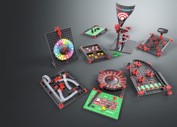 Kit STEM de construcție cu 304 piese și 8 jocuri de îndemânare, Fischertechnik