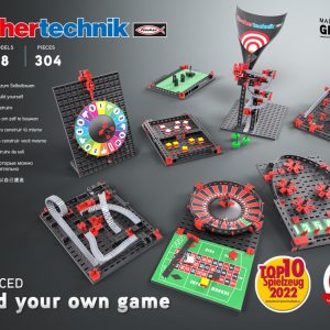 Kit STEM de construcție cu 304 piese și 8 jocuri de îndemânare, Fischertechnik