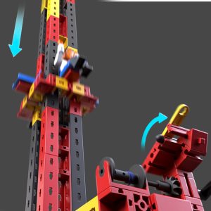 Kit STEM de construcție cu 4 atracții de parc de distracții, 360 de piese, Fischertechnik