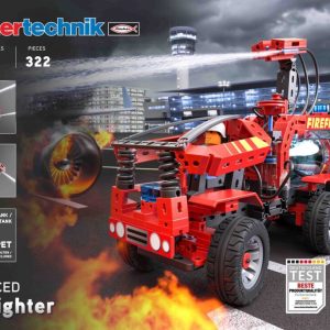 Kit STEM de construcție cu mașină de pompieri, 4 modele și 322 de piese, Fischertechnik