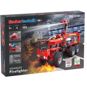 Kit STEM de construcție cu mașină de pompieri, 4 modele și 322 de piese, Fischertechnik