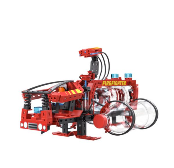 Kit STEM de construcție cu mașină de pompieri, 4 modele și 322 de piese, Fischertechnik