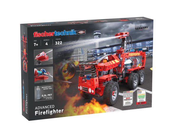 Kit STEM de construcție cu mașină de pompieri, 4 modele și 322 de piese, Fischertechnik