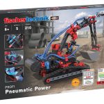 Kit STEM de construcție cu modele pneumatice, excavator și 200 de piese, Fischertechnik