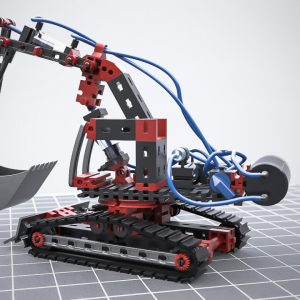 Kit STEM de construcție cu modele pneumatice, excavator și 200 de piese, Fischertechnik