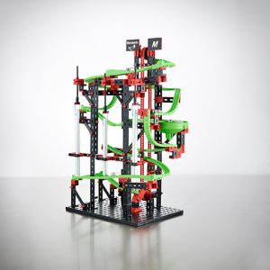 Kit STEM de construcție, cursă cu bilă metalică Dynamic M, 550 de piese, Fischertechnik