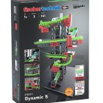 Kit STEM de construcție, cursă cu bilă metalică Dynamic S, 140 de piese, Fischertechnik
