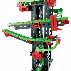Kit STEM de construcție, cursă cu bilă metalică Dynamic S, 140 de piese, Fischertechnik