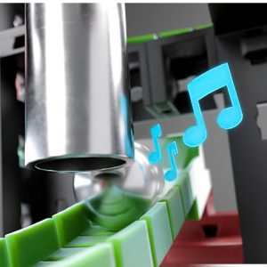 Kit STEM de construcție, cursă cu bilă metalică Dynamic S, 140 de piese, Fischertechnik