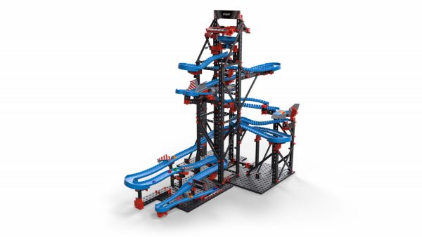 Kit STEM de construcție, cursă cu bile metalice, 3 modele și 697 de piese, Fischertechnik