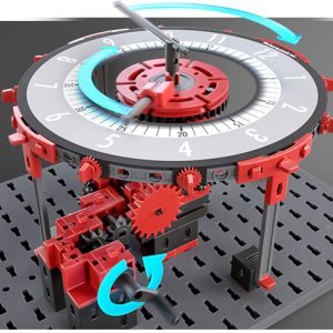 Kit STEM de construcție despre mecanică, cu 12 modele și 243 de piese, Fischertechnik