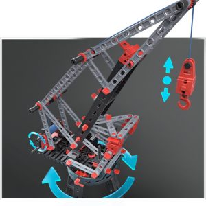 Kit STEM de construcție despre poduri și structuri, 11 modele, 364 piese, Fischertechnik