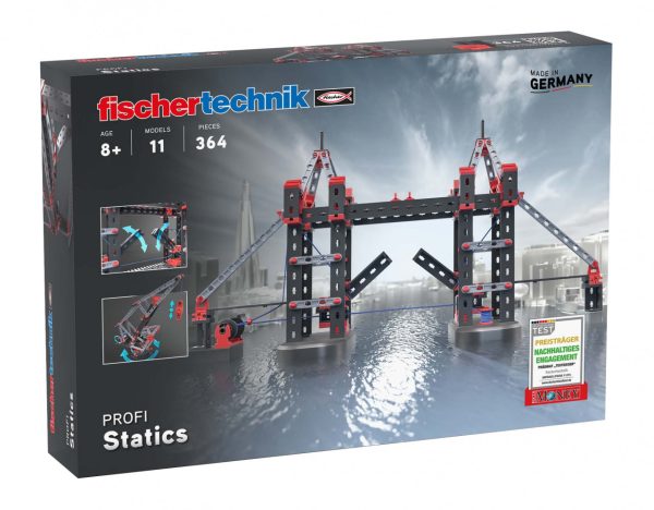 Kit STEM de construcție despre poduri și structuri, 11 modele, 364 piese, Fischertechnik Kit STEM de construcție despre poduri și structuri, 11 modele, 364 piese, Fischertechnik