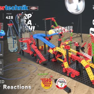 Kit STEM de construcție pentru reacții în lanț, 3 modele și 428 de piese, Fischertechnik