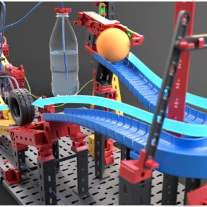 Kit STEM de construcție pentru reacții în lanț, 3 modele și 428 de piese, Fischertechnik