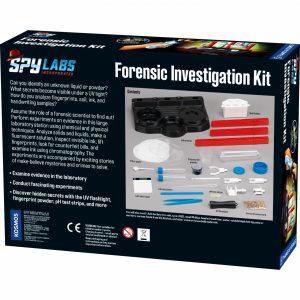Kit STEM de criminalistică cu lanternă UV și experimente chimice, Thames & Kosmos