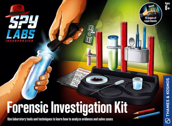 Kit STEM de criminalistică cu lanternă UV și experimente chimice, Thames & Kosmos