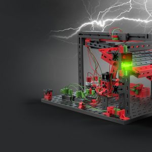Kit STEM de electronică pentru copii, 16 modele, 340 de piese, Fischertechnik