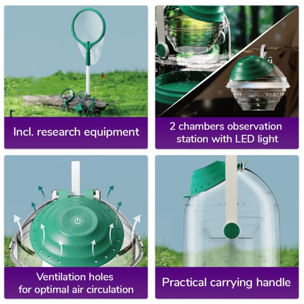 Kit STEM de explorare a insectelor și a vietăților acvatice, 5 piese, TopBright ScienceCan