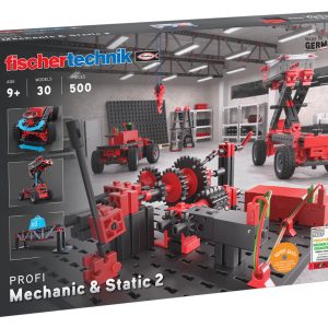 Kit STEM despre mecanică și statică, 30 de modele și 500 de piese, Fischertechnik