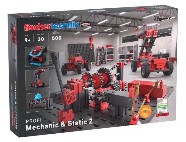 Kit STEM despre mecanică și statică, 30 de modele și 500 de piese, Fischertechnik