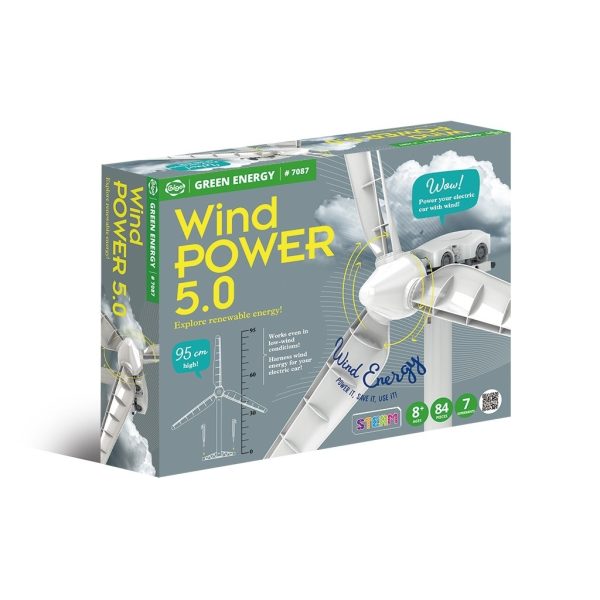 Kit STEM energie eoliană, cu turbină de 95 cm și mașinuță electrică, Gigo Toys