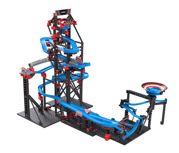 Kit STEM extensie cursă cu bile metalice, 148 de piese, Fischertechnik