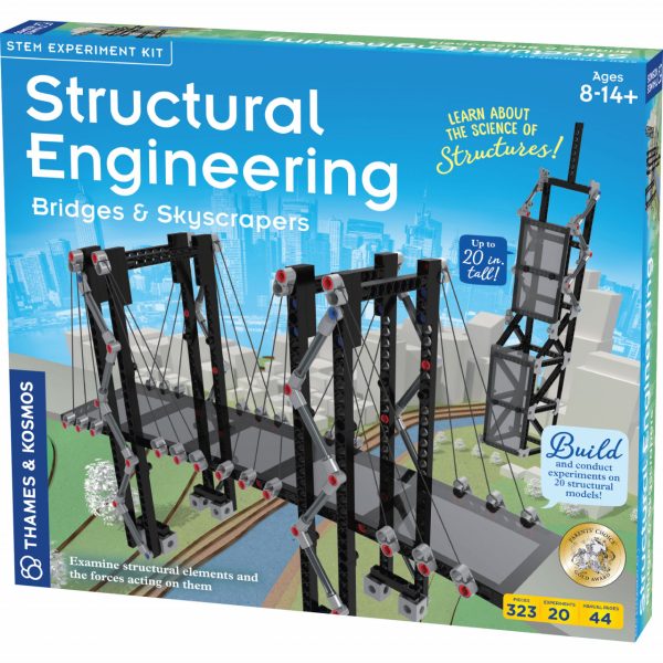 Kit STEM Inginerie structurală, 323 de piese, poduri și zgârie-nori, Thames & Kosmos