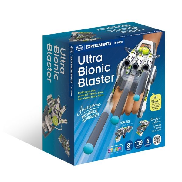 Kit STEM mănușă robotică pneumatică, cu 139 de piese și săgeți din spumă, Gigo Toys