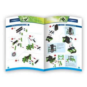 Kit STEM pentru construit 10 roboți extratereștri, cu motor, 138 de piese, Gigo Toys