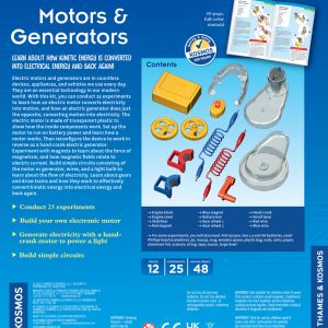 Kit STEM pentru construit motoare și generatoare, 25 de experimente, Thames & Kosmos