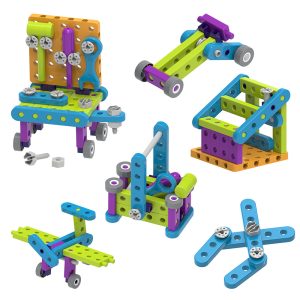 Kit STEM Primii pași, unelte și construcții, banc de lucru cu 47 de piese, Thames & Kosmos