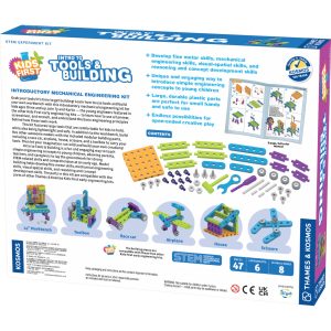 Kit STEM Primii pași, unelte și construcții, banc de lucru cu 47 de piese, Thames & Kosmos
