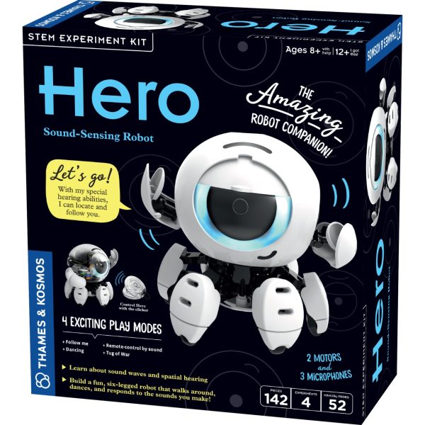 Kit STEM robot cu detectare sonoră, 142 de piese, 4 moduri de joc, Thames & Kosmos