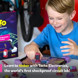 Laborator de circuite electronice pentru tabletă, joc STEM cu figurine, Playshifu