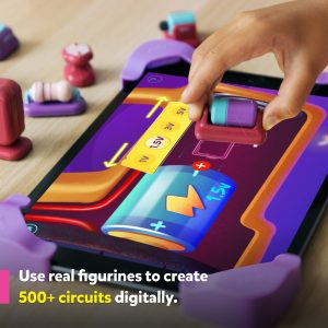 Laborator de circuite electronice pentru tabletă, joc STEM cu figurine, Playshifu