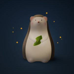 Lampă de veghe Arici din silicon fără BPA, cu 3 niveluri de lumină, Moulin Roty