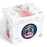 Lampă de veghe glob de zăpadă Balerina, cu sclipici și lumină colorată, Djeco