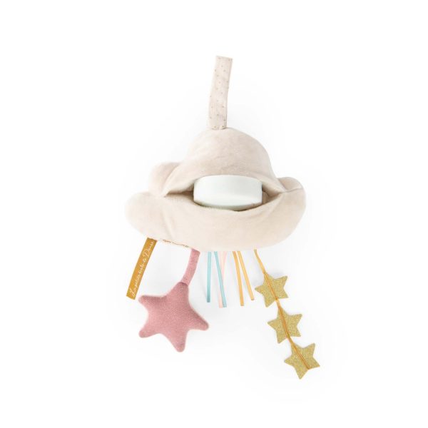 Lampă de veghe Nor luminos, cu panglici și stele, reîncărcabilă USB, Moulin Roty