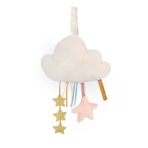 Lampă de veghe Nor luminos, cu panglici și stele, reîncărcabilă USB, Moulin Roty