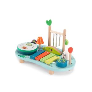 Măsuță muzicală din lemn cu activități multiple, tema junglă, Moulin Roty