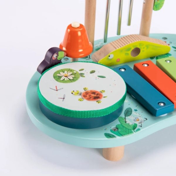 Măsuță muzicală din lemn cu activități multiple, tema junglă, Moulin Roty
