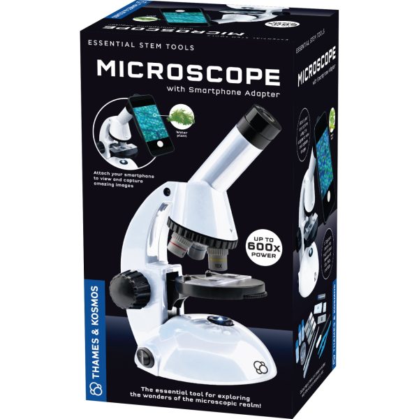 Microscop pentru copii cu mărire până la 600x și adaptor pentru telefon, Thames & Kosmos