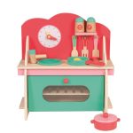 Mini bucătărie din lemn cu aragaz, cuptor, ceas și condimente, Egmont Toys