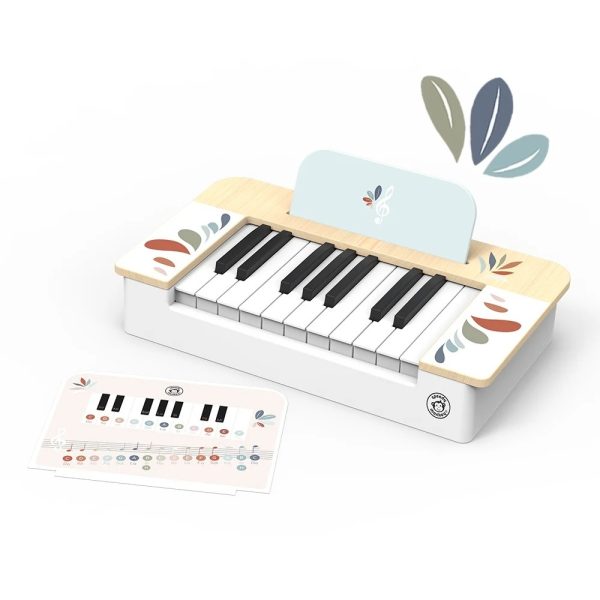 Mini-pian din lemn pentru copii, cu sunet melodios, Speedy Monkey