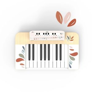 Mini-pian din lemn pentru copii, cu sunet melodios, Speedy Monkey