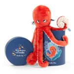 Păpușă caracatiță Paulie din bumbac, în cutie cadou, Moulin Roty