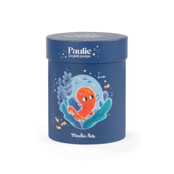 Păpușă caracatiță Paulie din bumbac, în cutie cadou, Moulin Roty