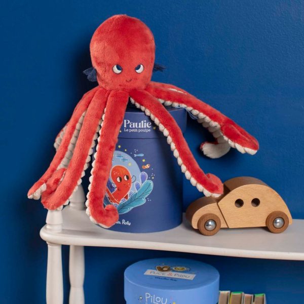 Păpușă caracatiță Paulie din bumbac, în cutie cadou, Moulin Roty
