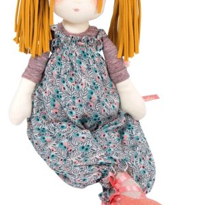 Păpușă de cârpă Violetta din bumbac, cu păr din jersey, Moulin Roty